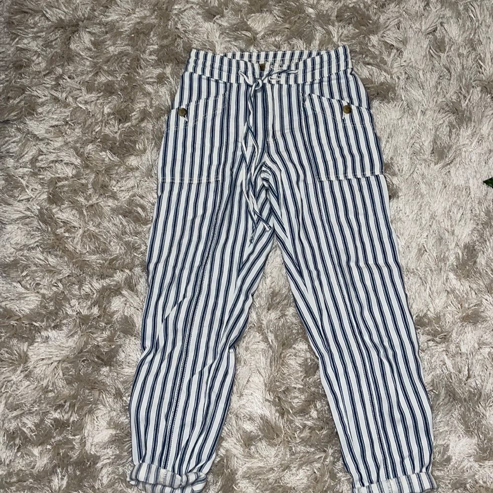 American Eagle stripped linen pants